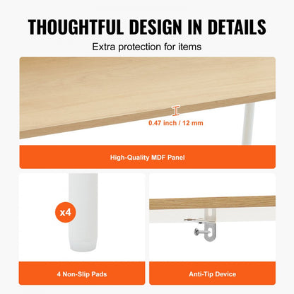 HY-BTJ-008 - Open Rattan Bookshelf with Concealed Storage & Metal Frame