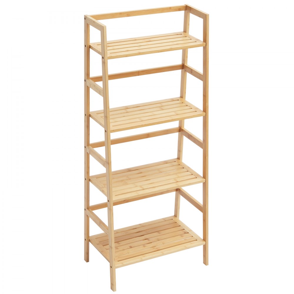 OPX-BNLS-4T-N - 4-Tier Bamboo Ladder Shelf for Home Organization
