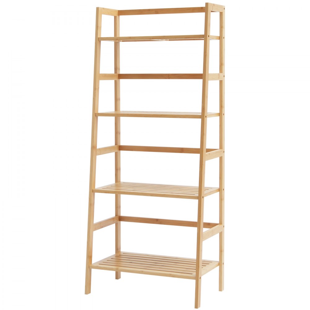 OPX-BNLS-4T-N - 4-Tier Bamboo Ladder Shelf for Home Organization
