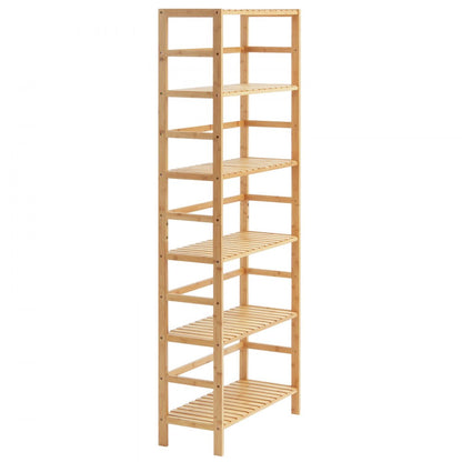 OPX-BSS-24IN-6T-N - 6-Tier Bamboo Shelf, 63.39"H, Holds 22 lbs Each Layer