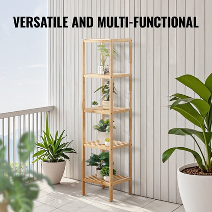 OPX-BCB55N - Bamboo 5-Tier Shelf for Organizing Spaces and Storing Essentials