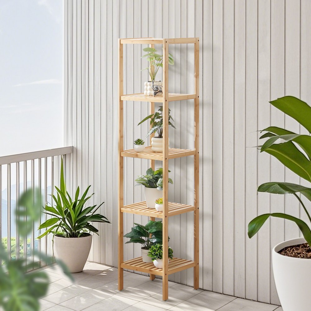 OPX-BCB55N - Bamboo 5-Tier Shelf for Organizing Spaces and Storing Essentials