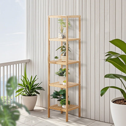 OPX-BCB55N - Bamboo 5-Tier Shelf for Organizing Spaces and Storing Essentials