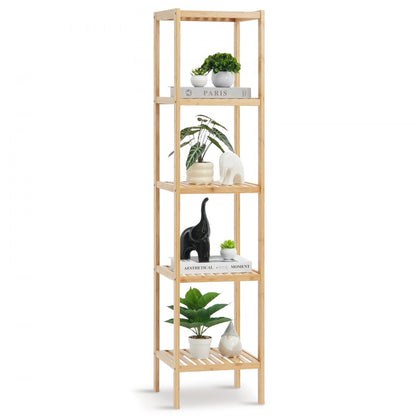 OPX-BCB55N - Bamboo 5-Tier Shelf for Organizing Spaces and Storing Essentials