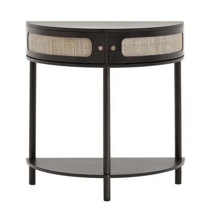 SR244126 - Rustic Rattan Console Table with Storage, 31.88" x 15.74" x 32.28"