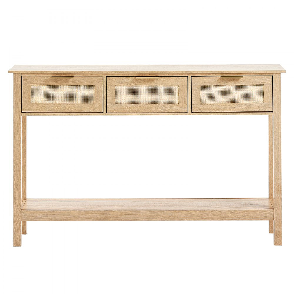 CSF-D24102 - Elegant Rattan Console Table with 3 Drawers, 51.38" Long