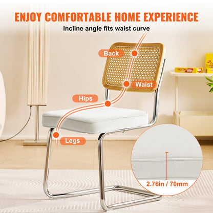 9832 - Stylish Rattan Dining Chairs with Plush Cushions, Set of 2