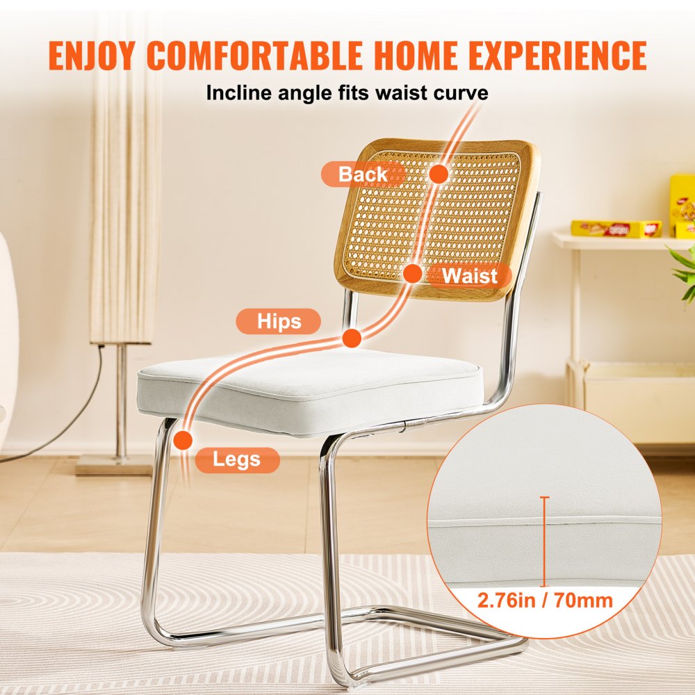 9832 - Set of 4 Stylish Rattan Chairs with Plush Velvet Cushions