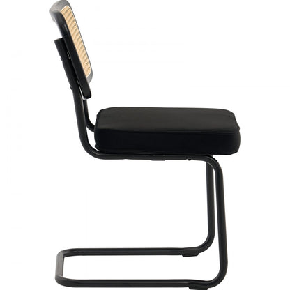 9832 - Set of 2 PE Rattan Dining Chairs with Velvet Cushion