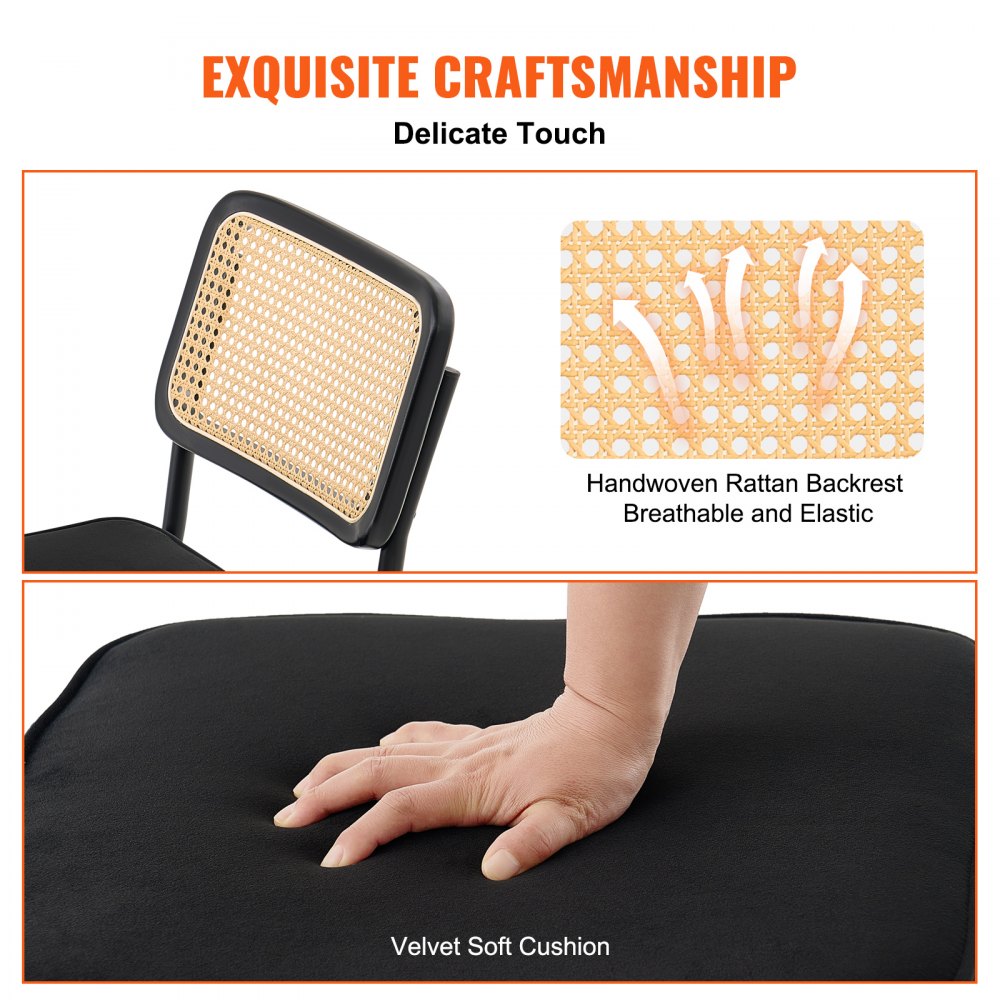 9832 - Stylish Set of 4 PE Rattan Dining Chairs with Cushions