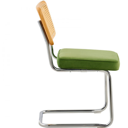 9832 - PE Rattan Dining Chairs Set with Velvet Cushions