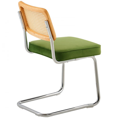 9832 - PE Rattan Dining Chairs Set with Velvet Cushions