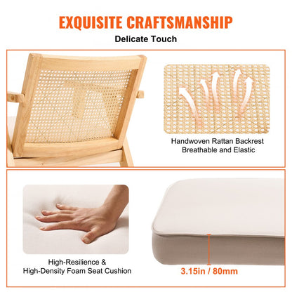 1479 - Plush Velvet Rattan Chair for Modern Living Spaces