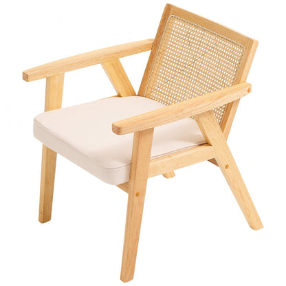 1479 - Plush Velvet Rattan Chair for Modern Living Spaces