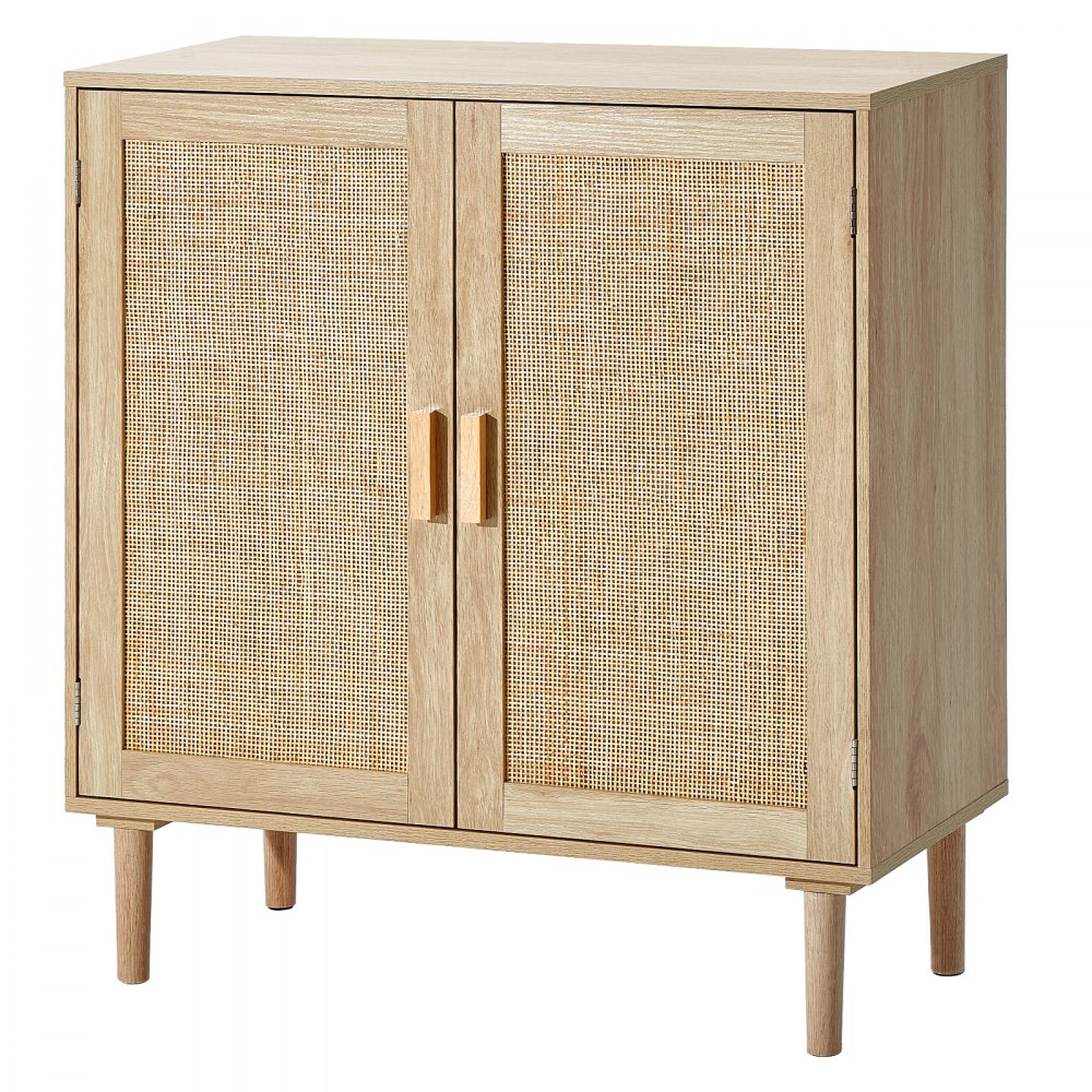 SR191522 - Stylish 31.5" Rattan Storage Cabinet with Adjustable Shelves