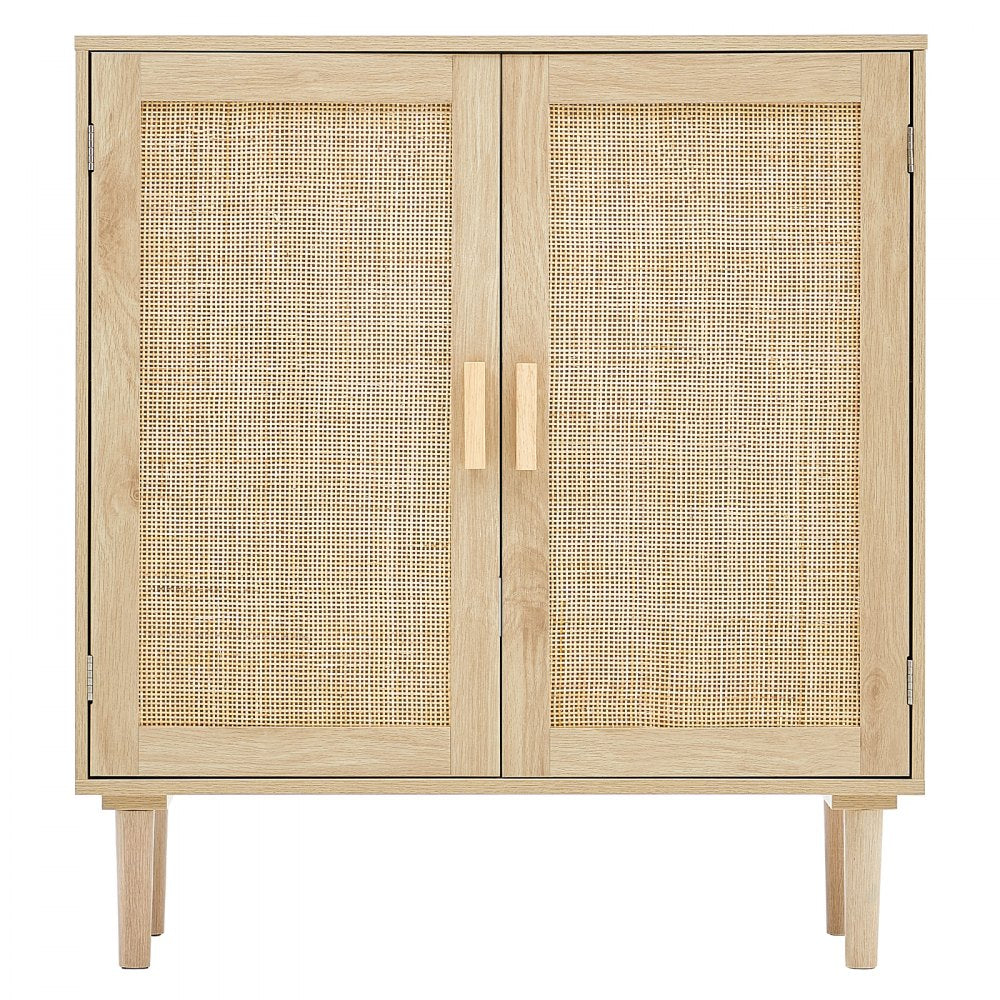 SR191522 - Stylish 31.5" Rattan Storage Cabinet with Adjustable Shelves