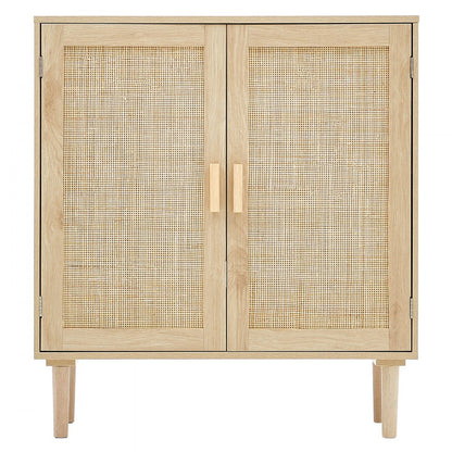 SR191522 - Stylish 31.5" Rattan Storage Cabinet with Adjustable Shelves
