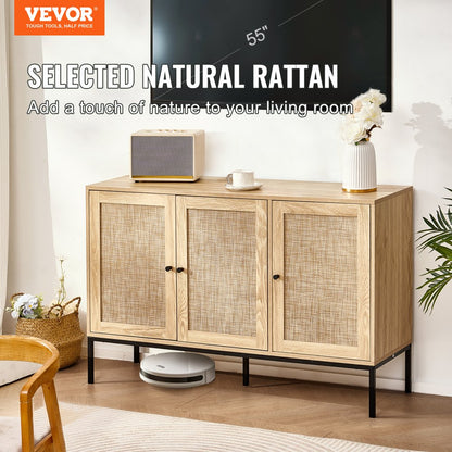 HYBG-SMBTG-010 - Vintage-Style Rattan Cabinet with Adjustable Shelves