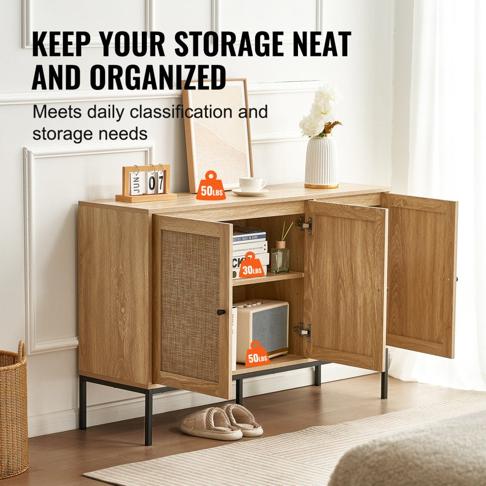 HYBG-SMBTG-010 - Vintage-Style Rattan Cabinet with Adjustable Shelves