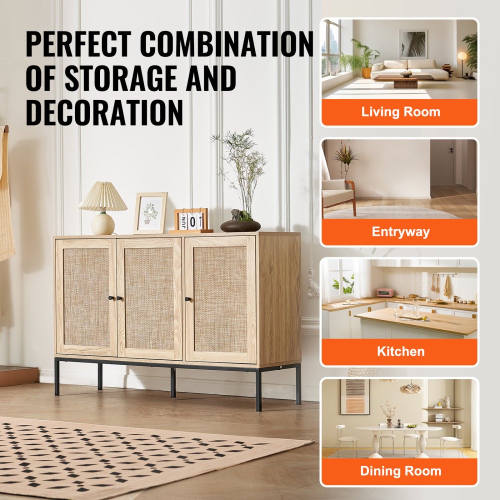 HYBG-SMBTG-010 - Vintage-Style Rattan Cabinet with Adjustable Shelves
