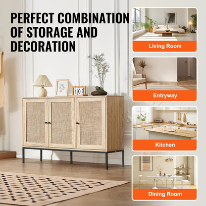 HYBG-SMBTG-010 - Vintage-Style Rattan Cabinet with Adjustable Shelves