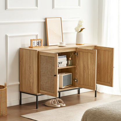 HYBG-SMBTG-010 - Vintage-Style Rattan Cabinet with Adjustable Shelves