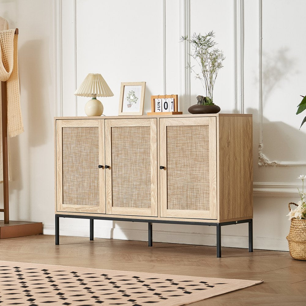HYBG-SMBTG-010 - Vintage-Style Rattan Cabinet with Adjustable Shelves