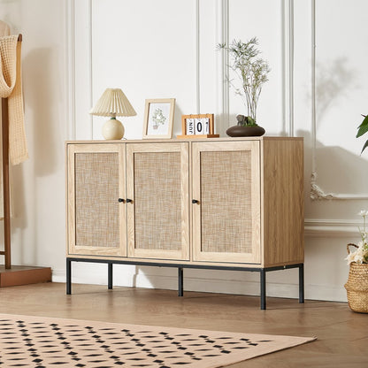 HYBG-SMBTG-010 - Vintage-Style Rattan Cabinet with Adjustable Shelves