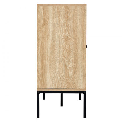 HYBG-SMBTG-010 - Vintage-Style Rattan Cabinet with Adjustable Shelves