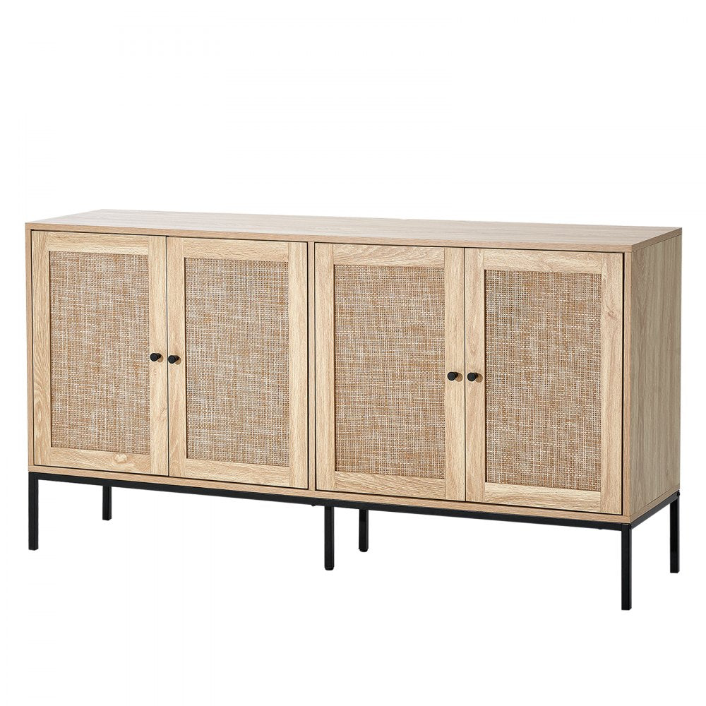 HYBG-SMBTG-011 - Vintage Modern Rattan Cabinet with Adjustable Shelves, 59"