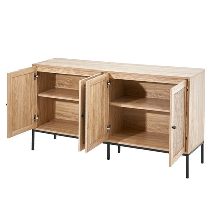 HYBG-SMBTG-011 - Vintage Modern Rattan Cabinet with Adjustable Shelves, 59"