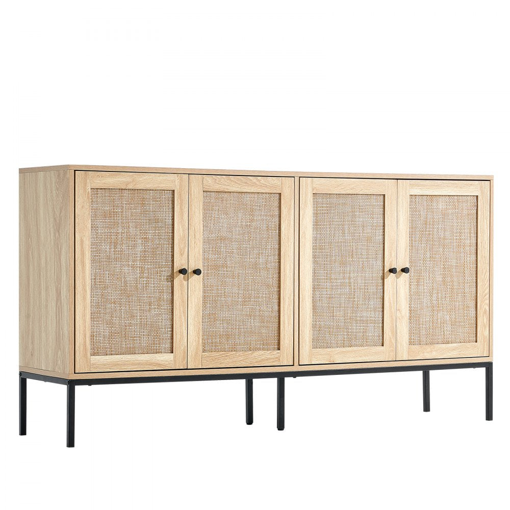 HYBG-SMBTG-011 - Vintage Modern Rattan Cabinet with Adjustable Shelves, 59"