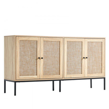 HYBG-SMBTG-011 - Vintage Modern Rattan Cabinet with Adjustable Shelves, 59"