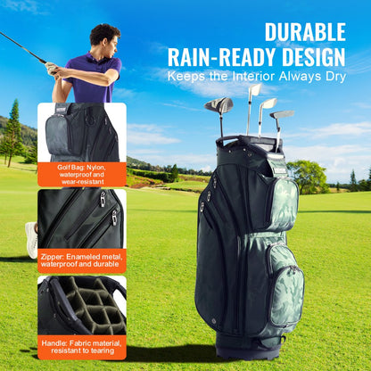 LS-10123 - Lightweight 14-Compartment Golf Bag with Waterproof Design