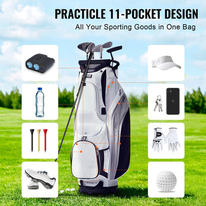 LS-10124 - Lightweight 14-Way Golf Bag with 13 Pockets & Durable Nylon