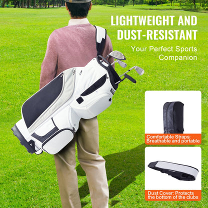 LS-10124 - Lightweight 14-Way Golf Bag with 13 Pockets & Durable Nylon
