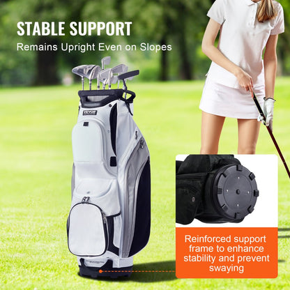 LS-10124 - Lightweight 14-Way Golf Bag with 13 Pockets & Durable Nylon