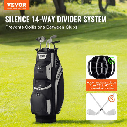 LS-92104 - 14-Way Organizer Golf Bag with 13 Pockets and Dust Cover