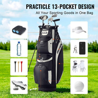LS-92104 - 14-Way Organizer Golf Bag with 13 Pockets and Dust Cover