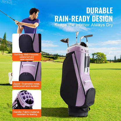 LS-95218 - VEVOR 14-Way Golf Cart Bag, Lightweight 4.85 lbs, Stylish Design