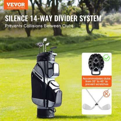 LS-10122 - 14-Way Organizer Golf Cart Bag with 13 Pockets and Handles