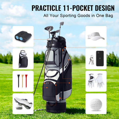 LS-10122 - 14-Way Organizer Golf Cart Bag with 13 Pockets and Handles
