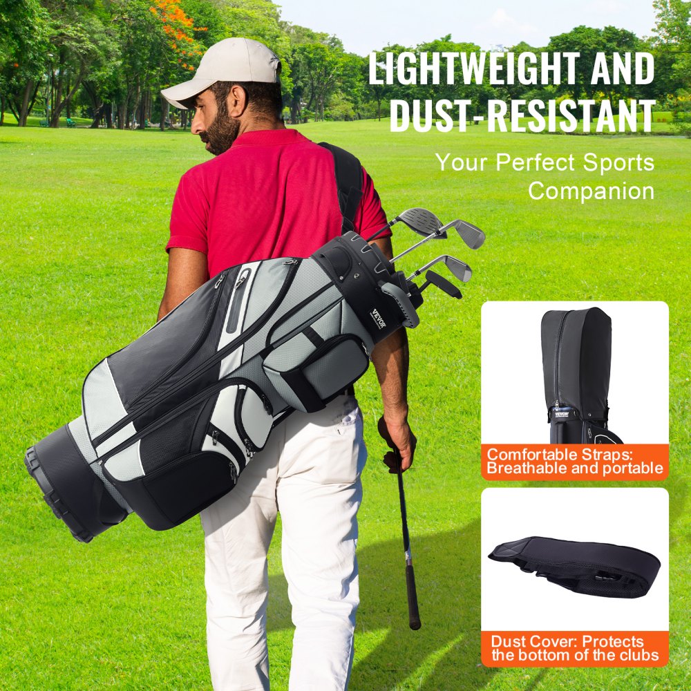 LS-10122 - 14-Way Organizer Golf Cart Bag with 13 Pockets and Handles