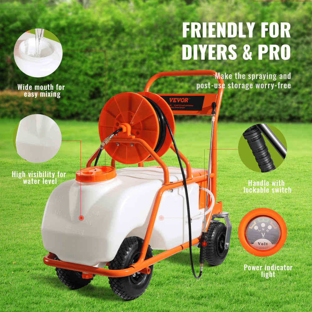 010281078556 - 15 Gallon Battery-Powered Lawn Sprayer with Adjustable Nozzles