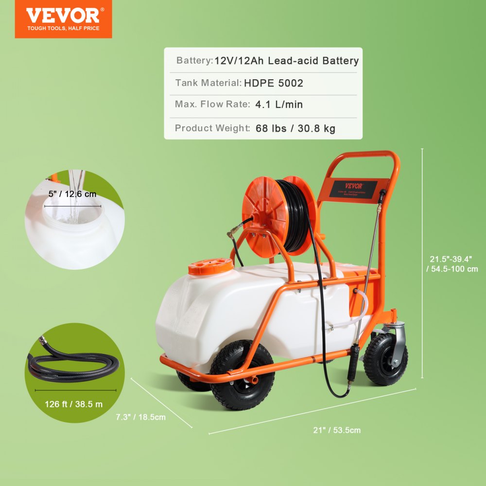 010281078556 - 15 Gallon Battery-Powered Lawn Sprayer with Adjustable Nozzles