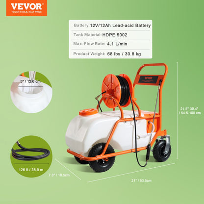 010281078556 - 15 Gallon Battery-Powered Lawn Sprayer with Adjustable Nozzles