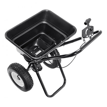 GT1504B - 80 LB Walk-Behind Spreader with 12" Wheels for Easy Lawn Care
