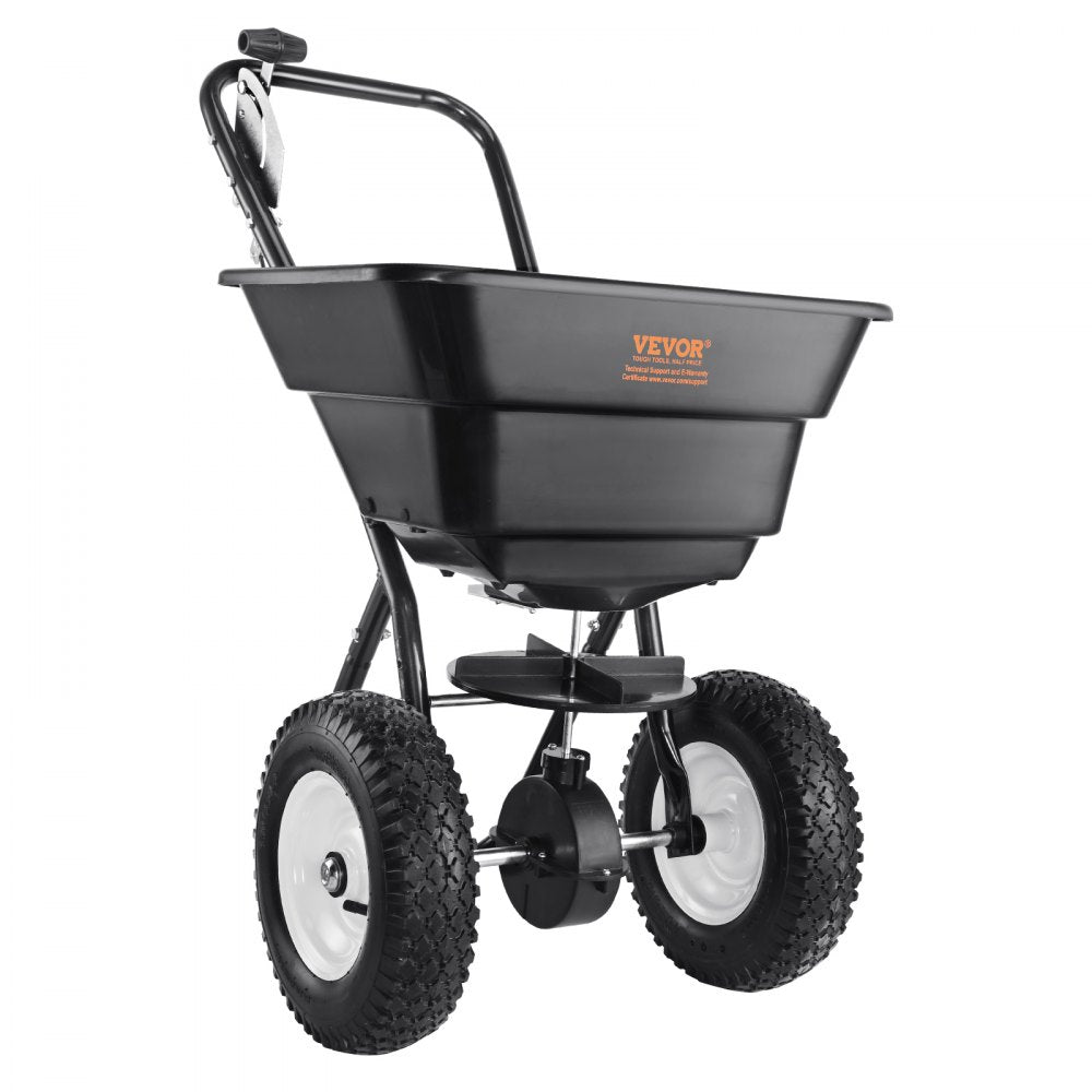 GT1504B - 80 LB Walk-Behind Spreader with 12" Wheels for Easy Lawn Care