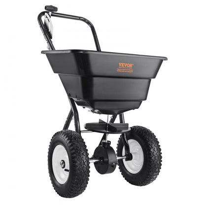 GT1504B - 80 LB Walk-Behind Spreader with 12" Wheels for Easy Lawn Care