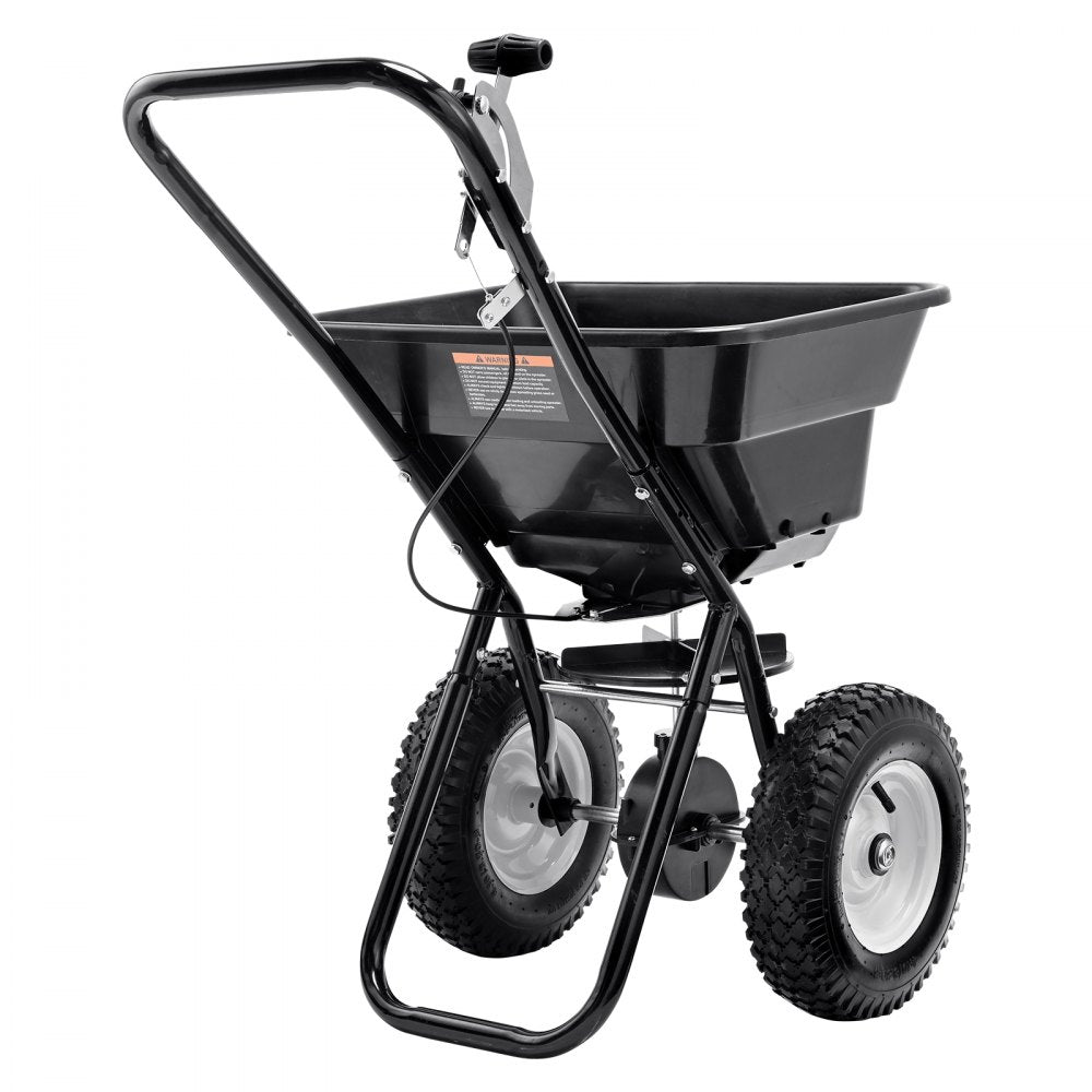 GT1504B - 80 LB Walk-Behind Spreader with 12" Wheels for Easy Lawn Care